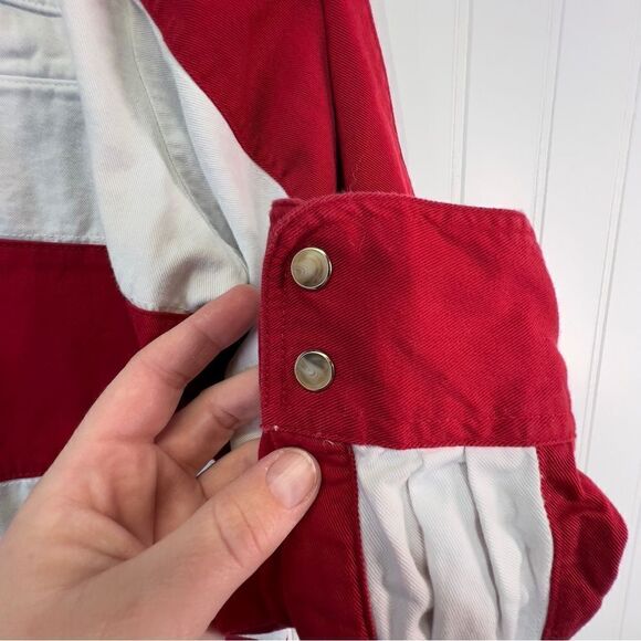 90's Wrangler Western Shirt Texas Flag Button Down Long Sleeve Red White Blue L - Picture 7 of 15